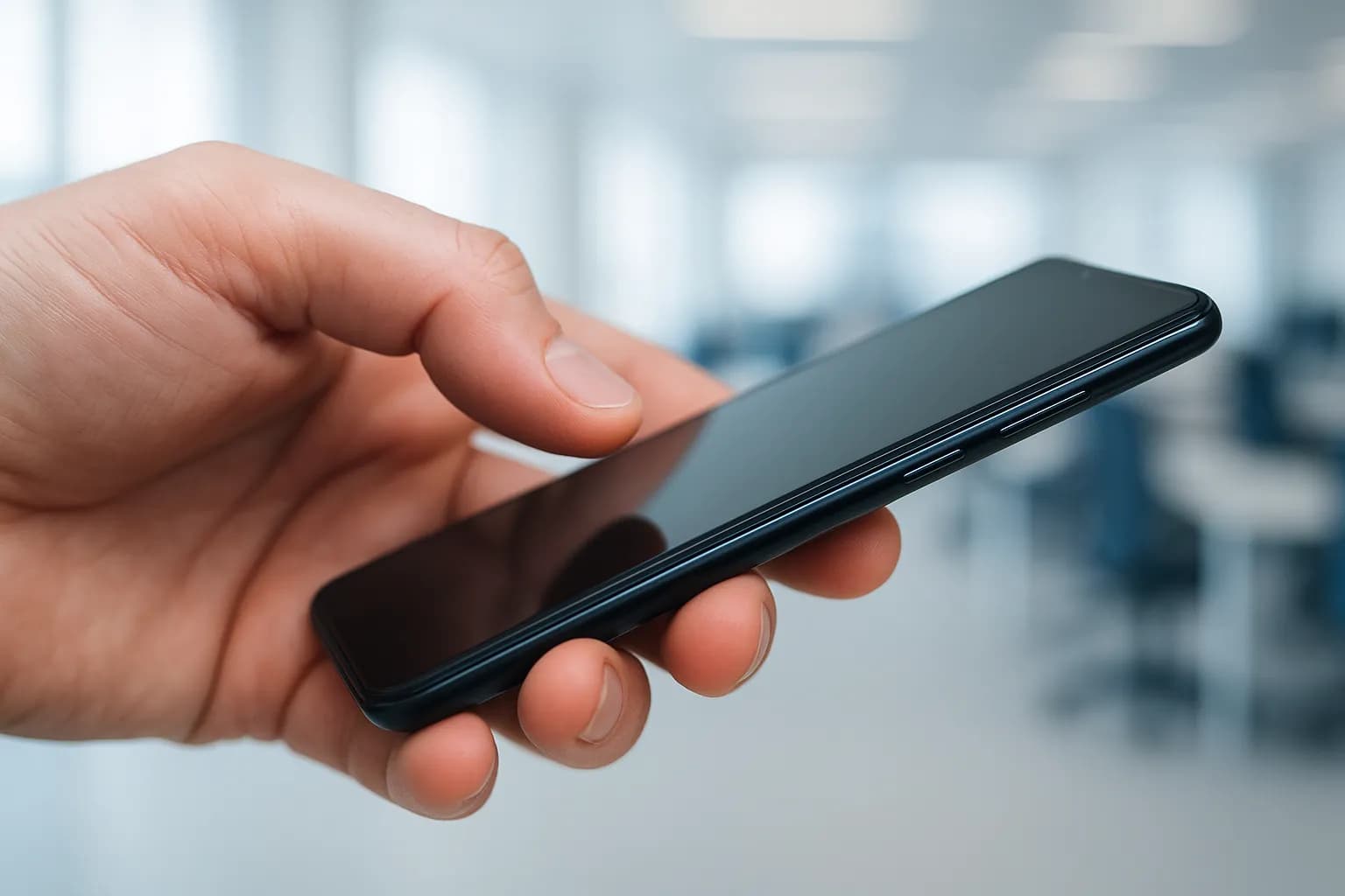 Et billede af mobiler og smartphones i forskellige modeller og farver. Fokus på moderne design, skærme og kanter, tæt på detaljer.