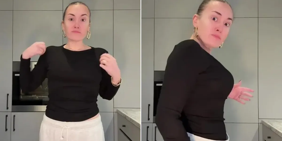 Et skærmbillede fra TikTok, der viser en video om liposuktion (fedtsugning). Billedet forekommer i en klinik- eller behandlingskontekst og kan bruges som illustration til en artikel om operation efter liposuktion.
