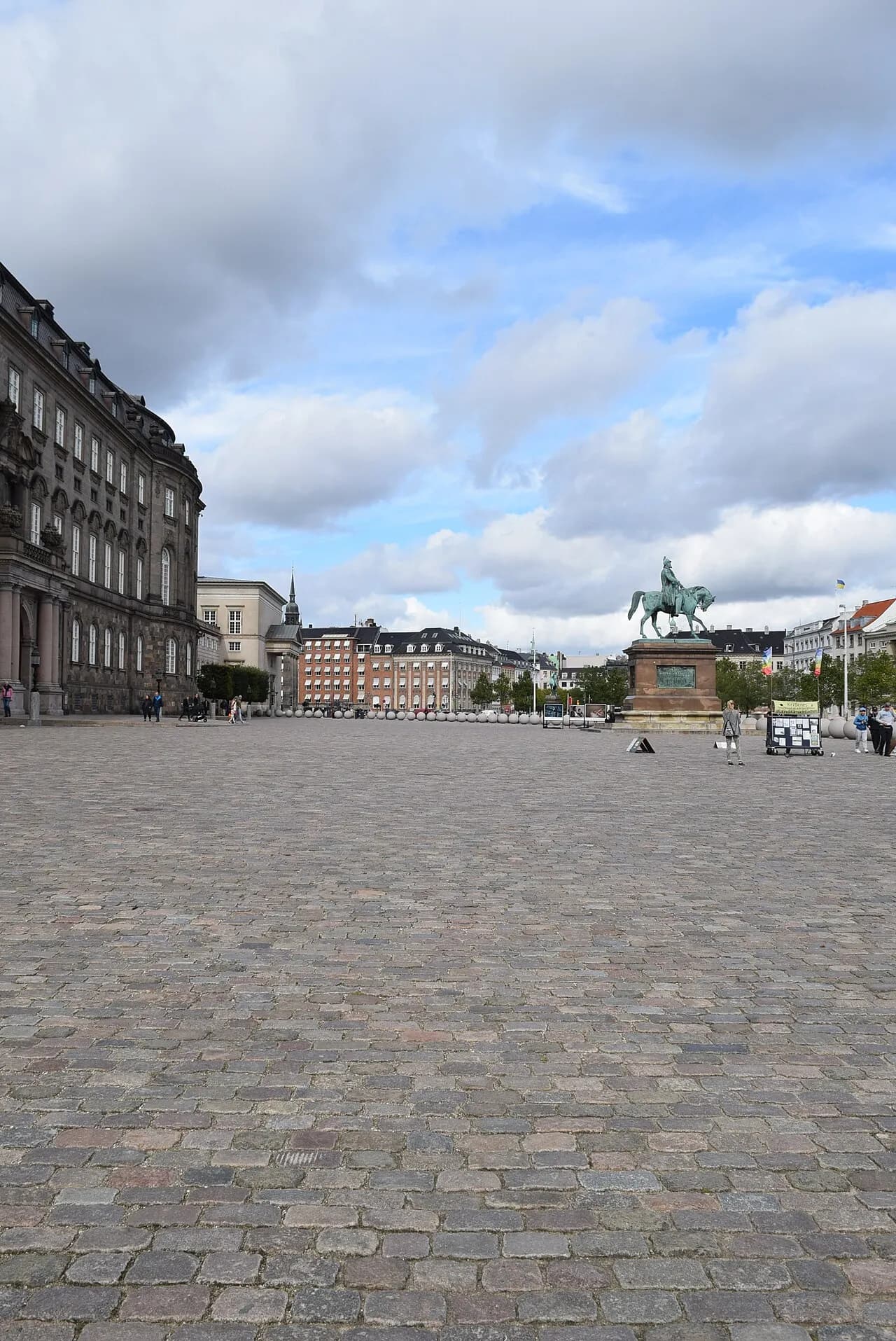 A detailed view of the historic Christiansborg Palace, home to Denmark's Parliament.
