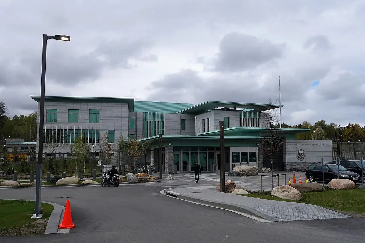 The new U.S. Embassy in Norway, Oslo, standing three days before its official opening on May 15, 2017.