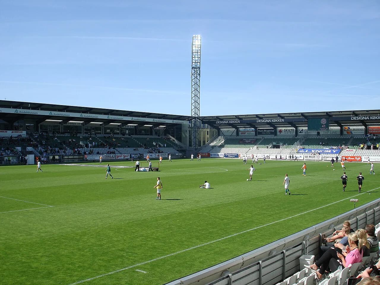 Aerial view of Viborg Stadion, a multi-purpose stadium in Viborg, Denmark.