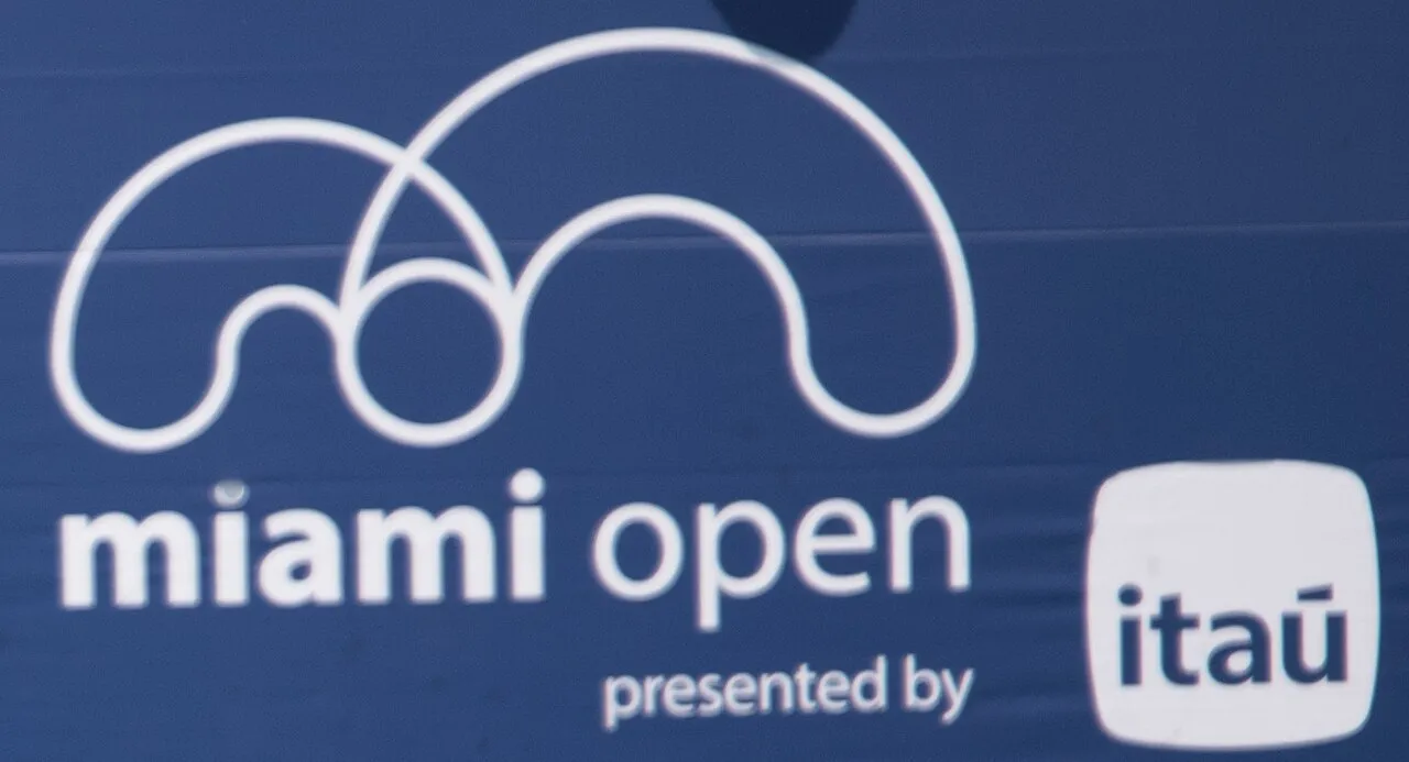 Aryna Sabalenka at the 2025 Miami Open at Hard Rock Stadium in Miami Gardens, Florida.