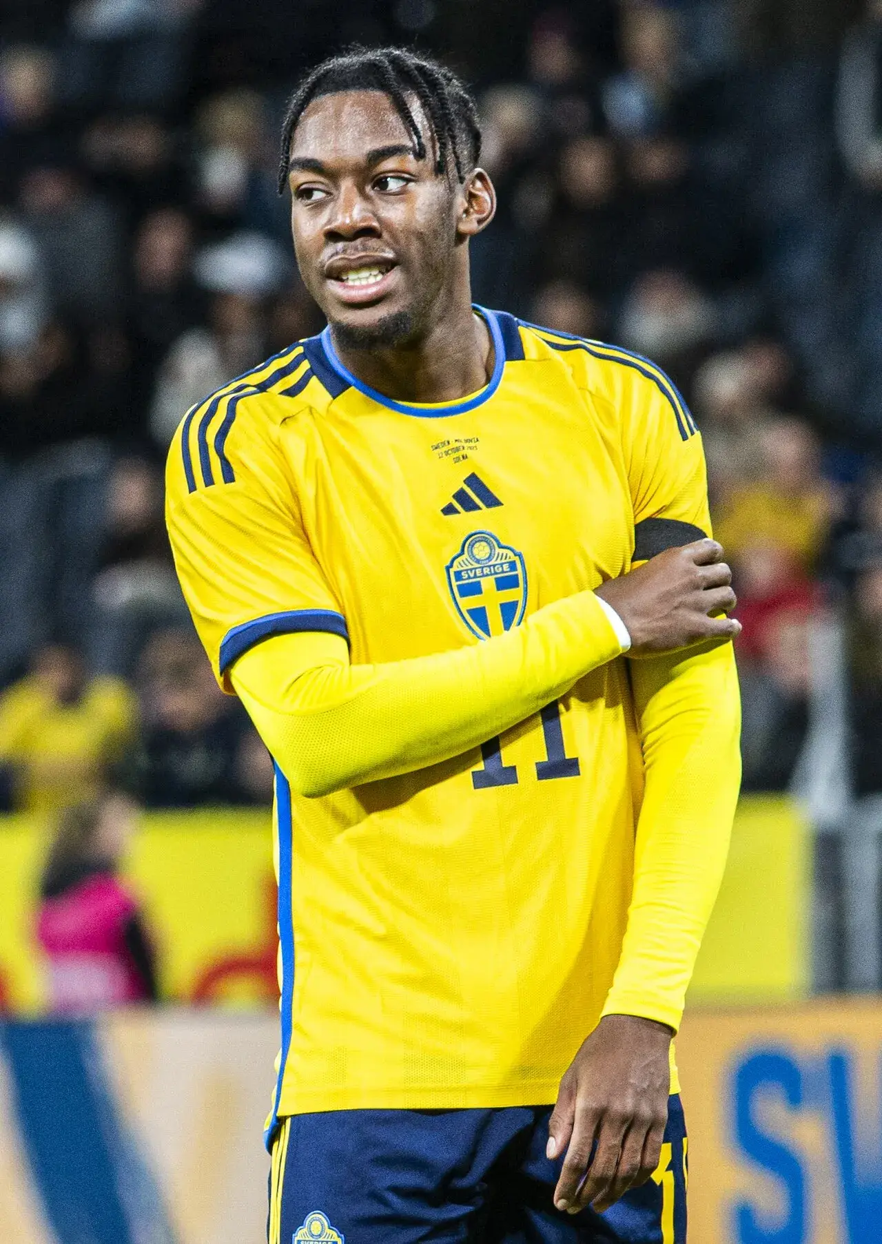 Anthony Elanga under kampen mellem Sverige og Moldova den 12. oktober 2023. Kampen endte 3-1 til Sverige.