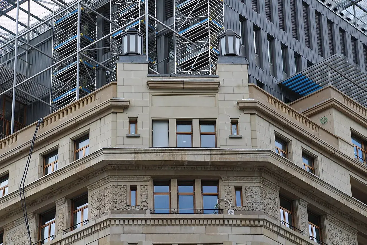Europa-bygningen i Bruxelles set i juni 2015, før den stod færdig i december 2016. Billedet viser den markante arkitektur i EU-kvarteret.