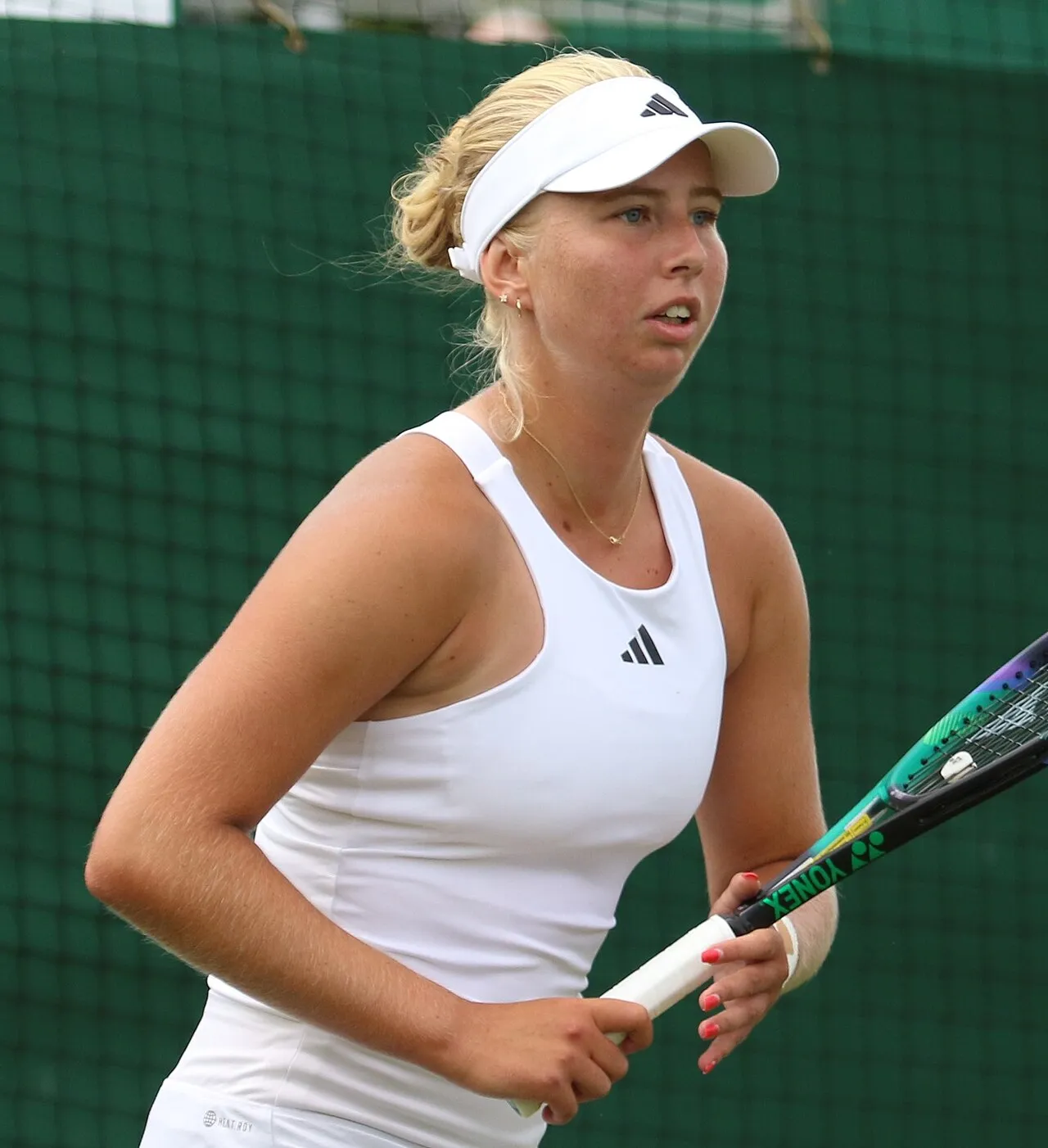 Clara Tauson during the 2023 Wimbledon Qualifying tournament.
