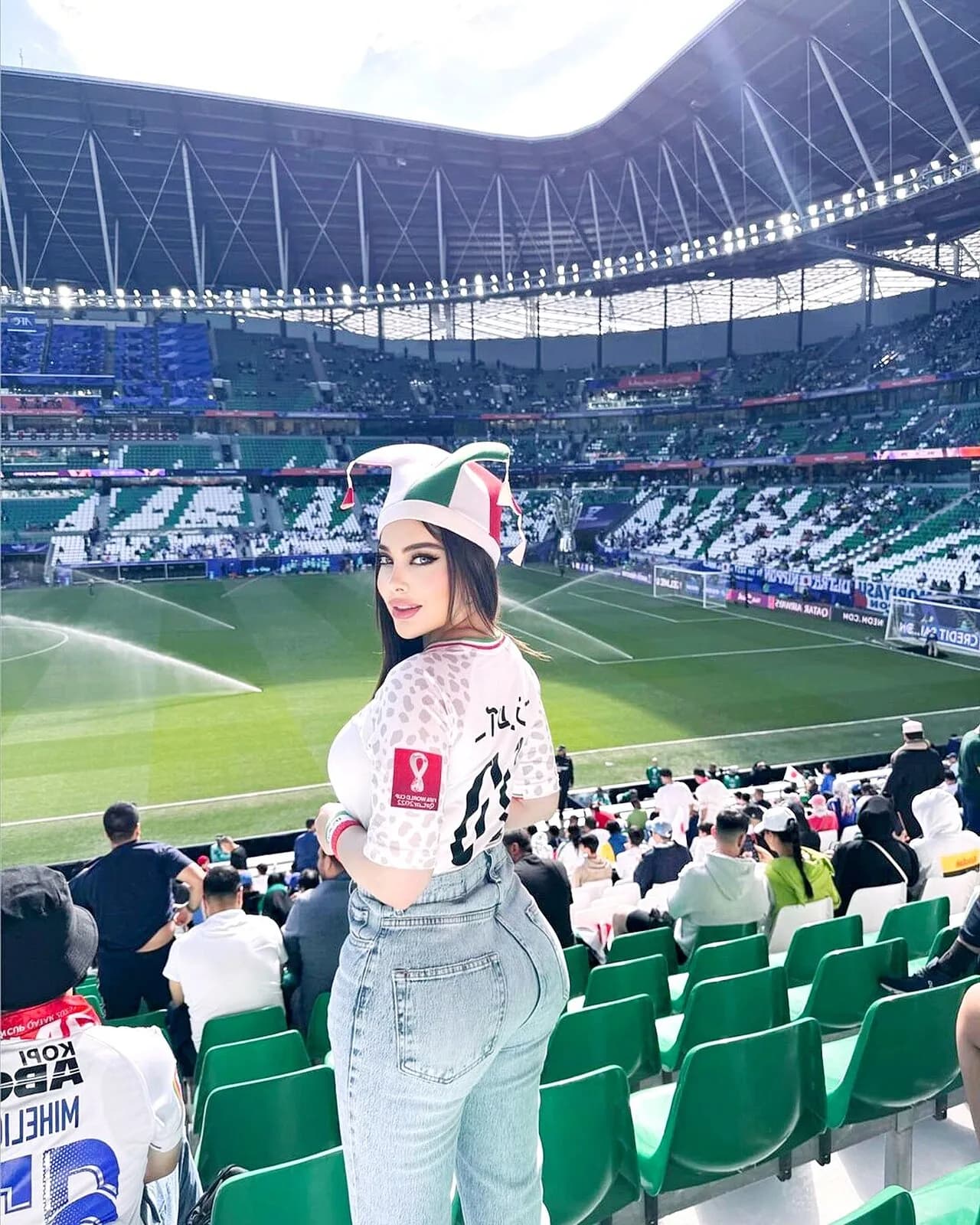 Supporters of the Iran national football team during the Asian Cup Qatar 2024 match against Japan.