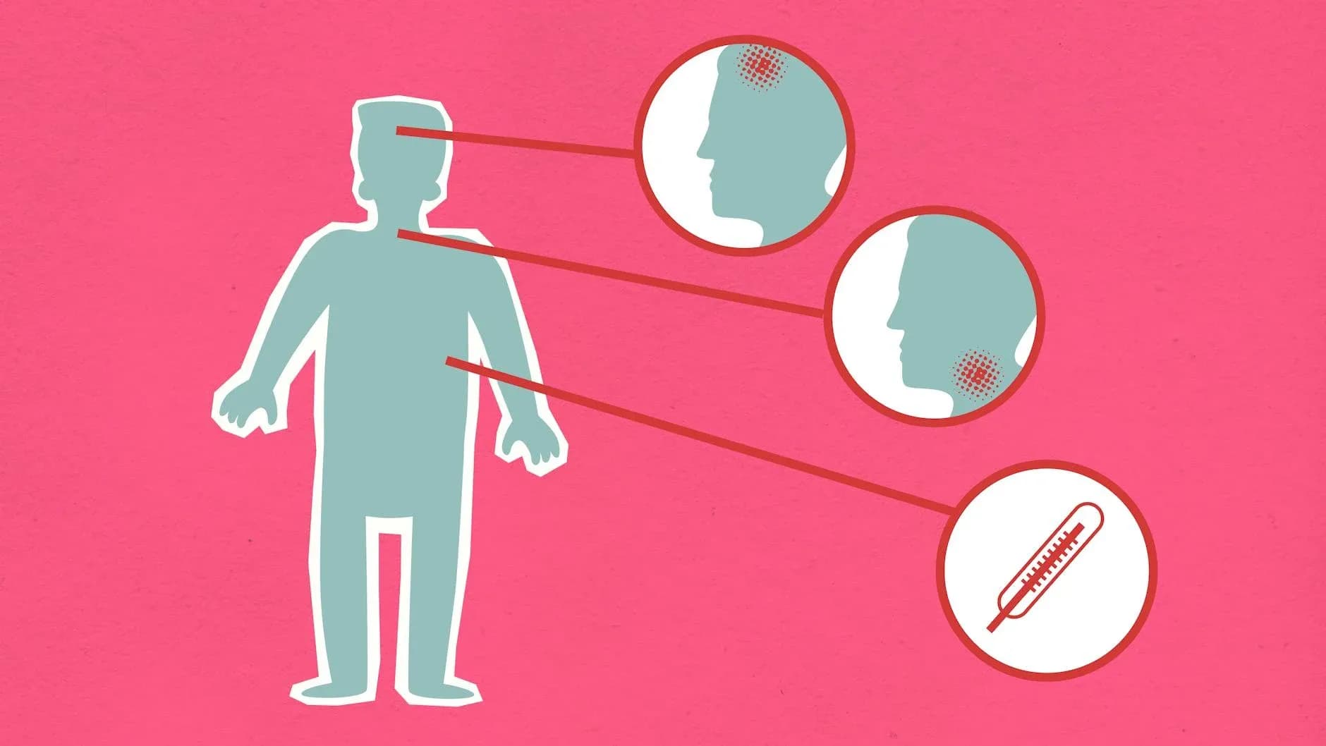A creative cardboard applique depicting a person with bacteria illustrations representing vulnerable body areas during the pandemic.