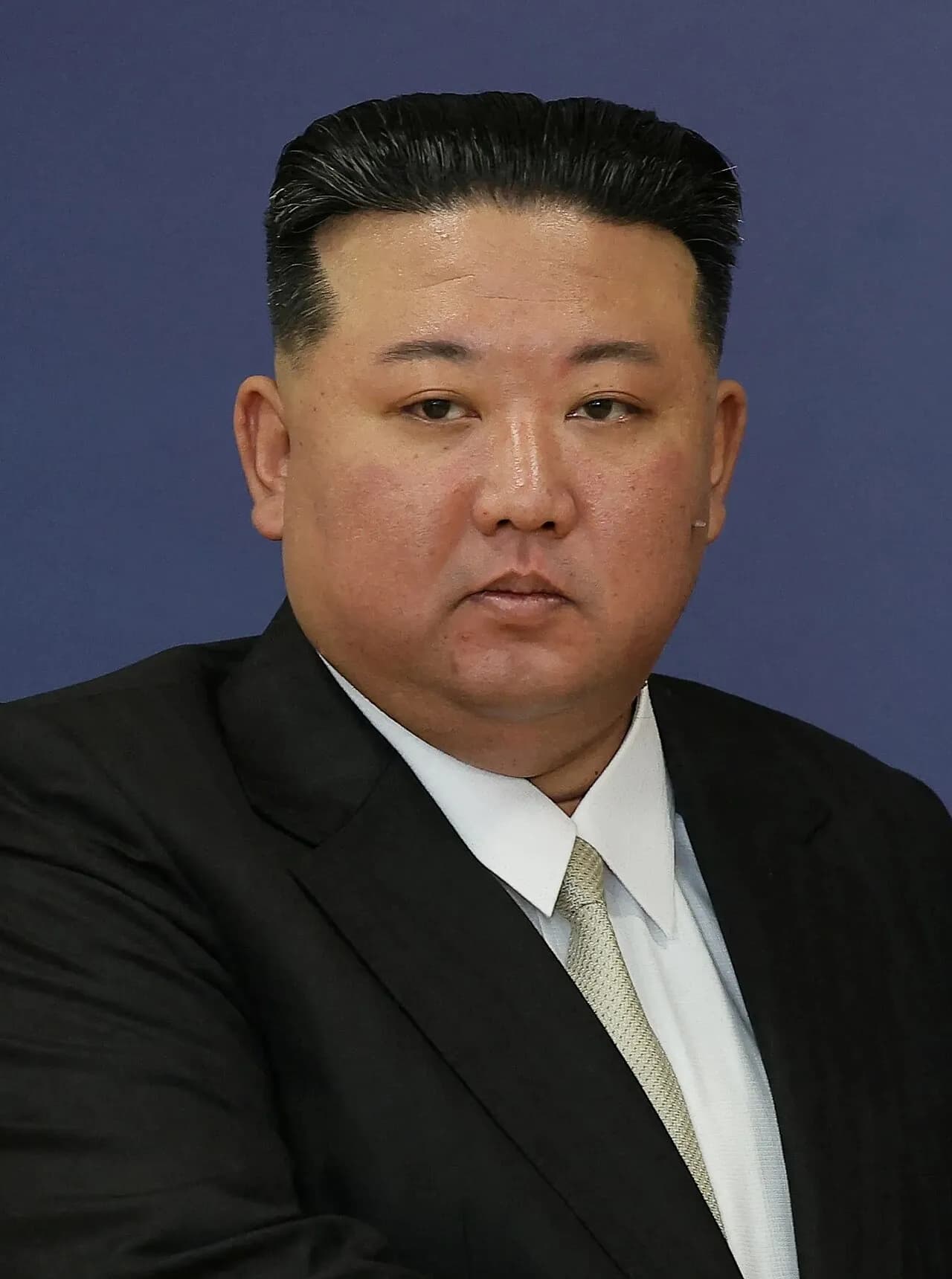 Kim Jong-un ses her sammen med Vladimir Putin i forbindelse med et møde i 2023. Billedet er beskåret og fokuserer på de to ledere.