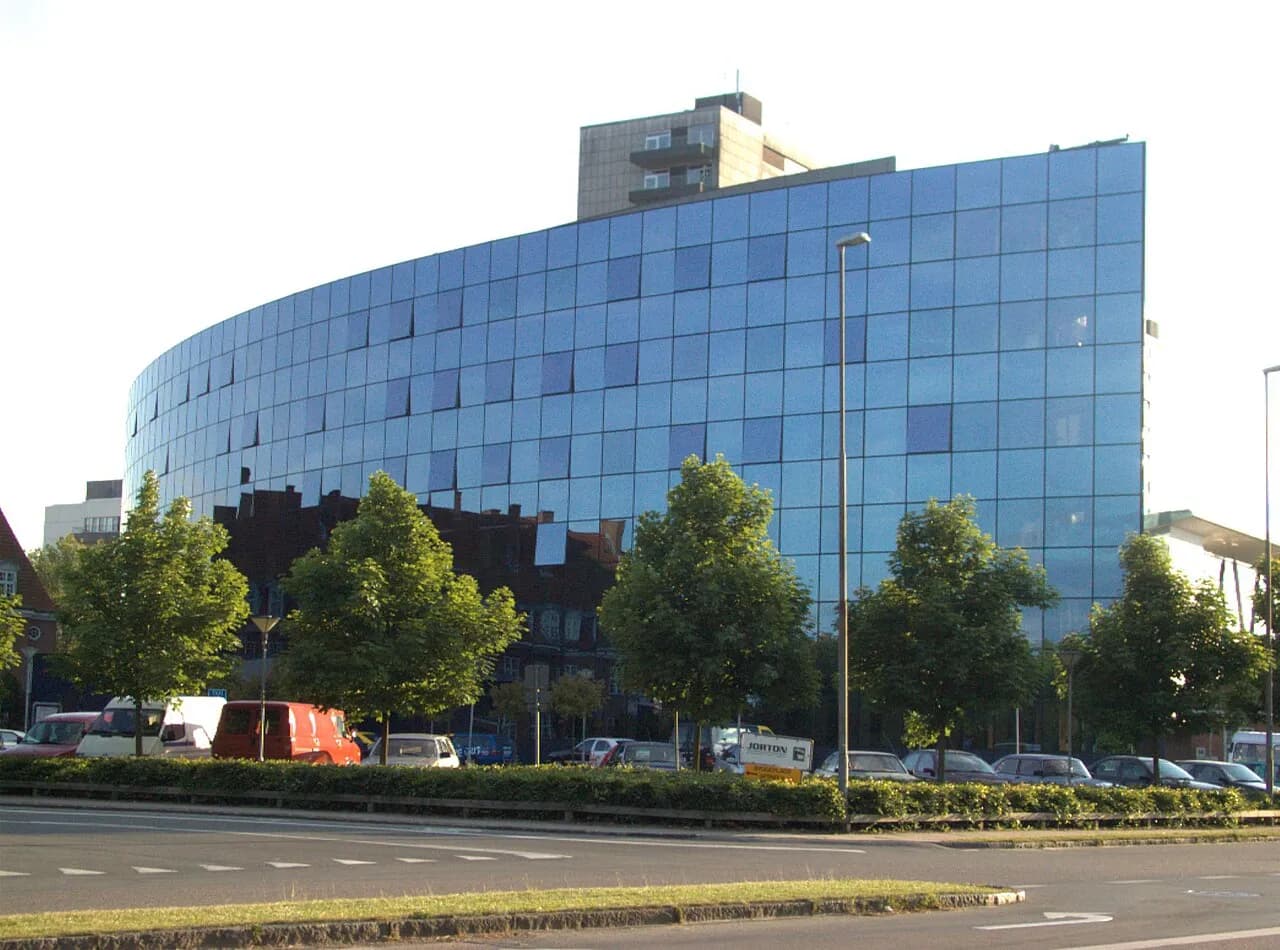 Odense Universitetshospitals patienthotel. Billedet er taget i forbindelse med udvidelse af bygningen (maj 2010).