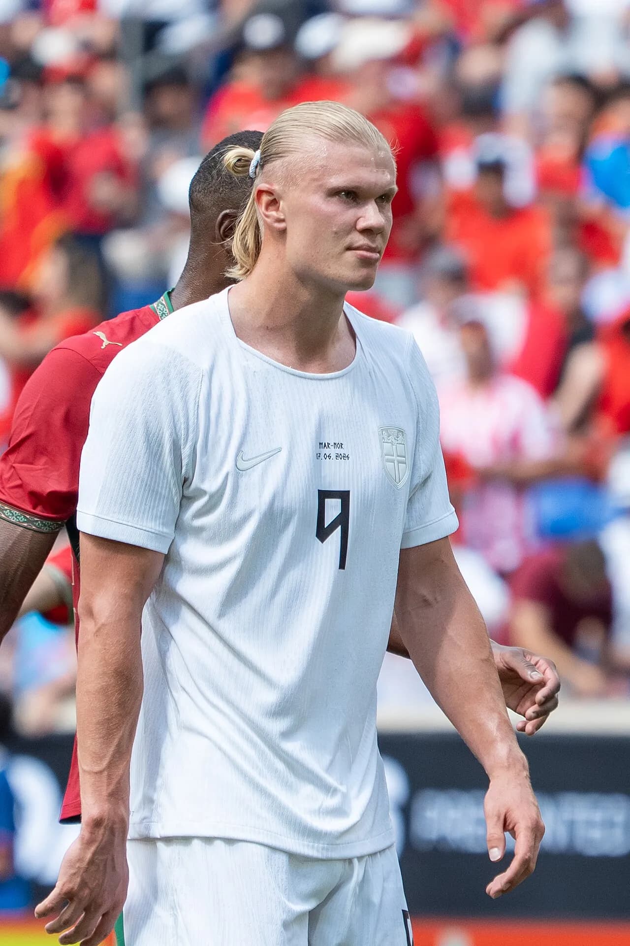 Erling Haaland ses i aktion under kampen Marokko mod Norge den 7. juni 2026.