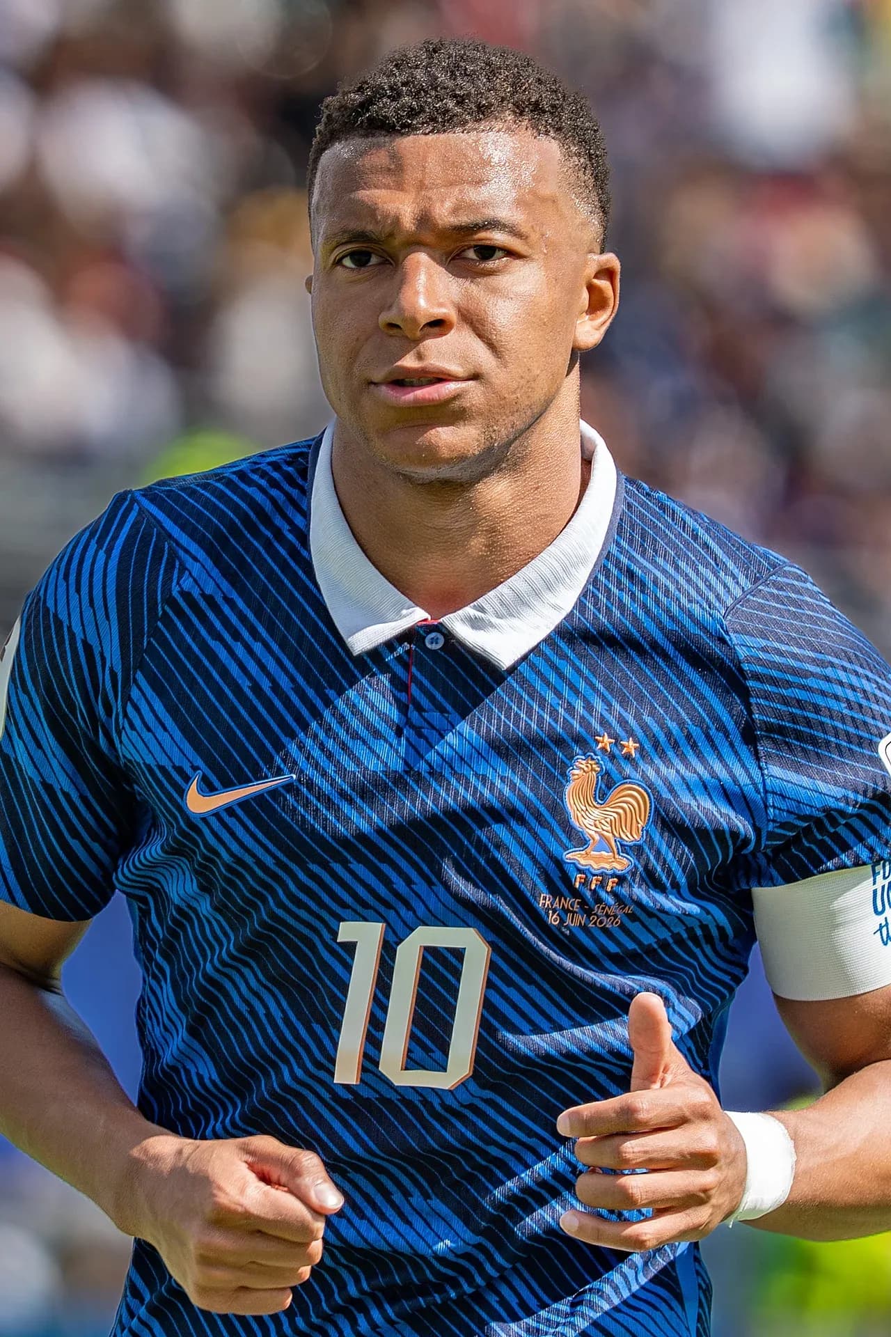 Kylian Mbappé under kampen mellem Frankrig og Senegal den 16. juni 2026 ved 2026 FIFA World Cup på NY/NJ Stadium i East Rutherford, NJ. Billedet viser Mbappé i fuld aktion under kampen.