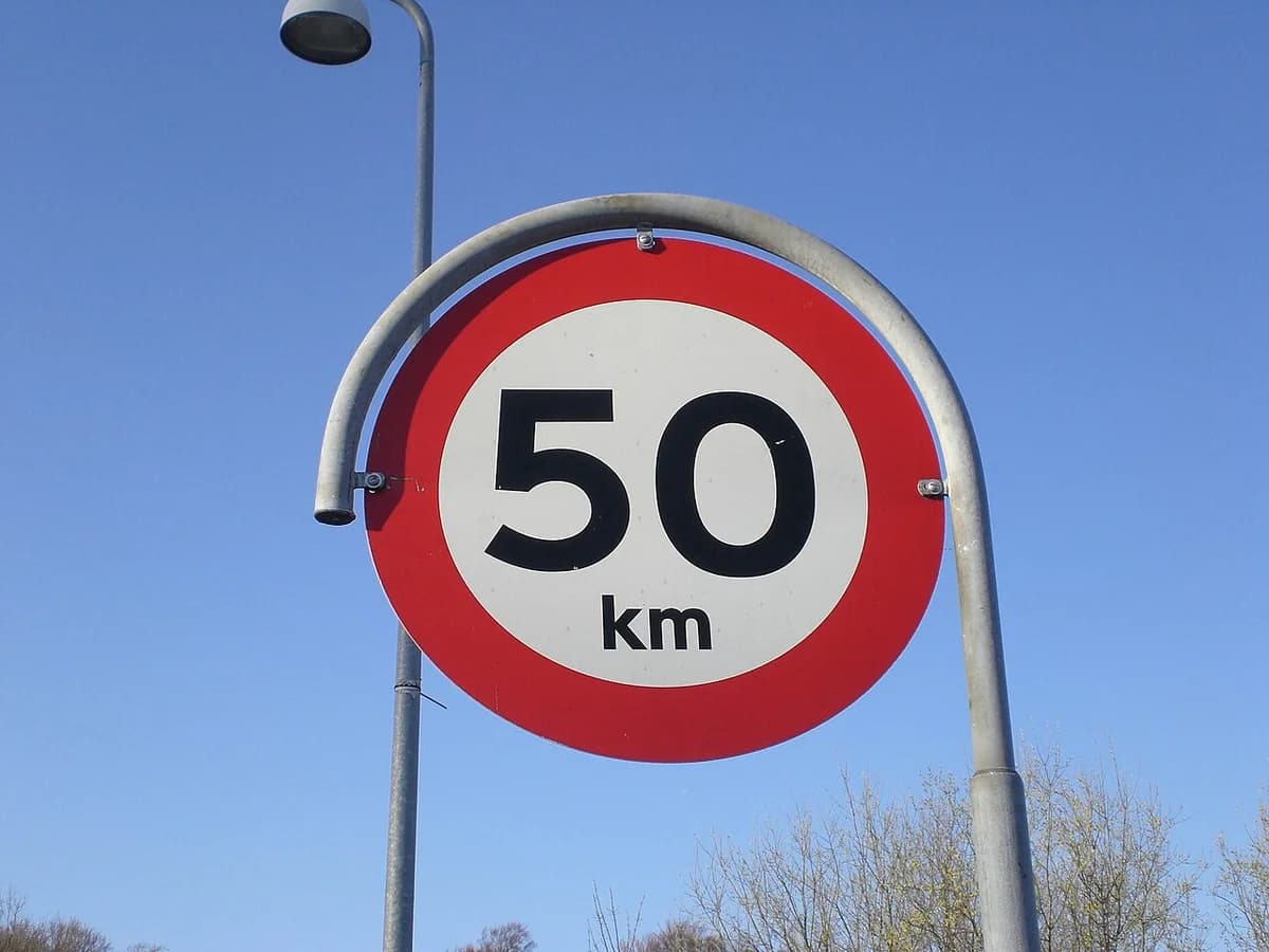 Speed limit road sign 50 km