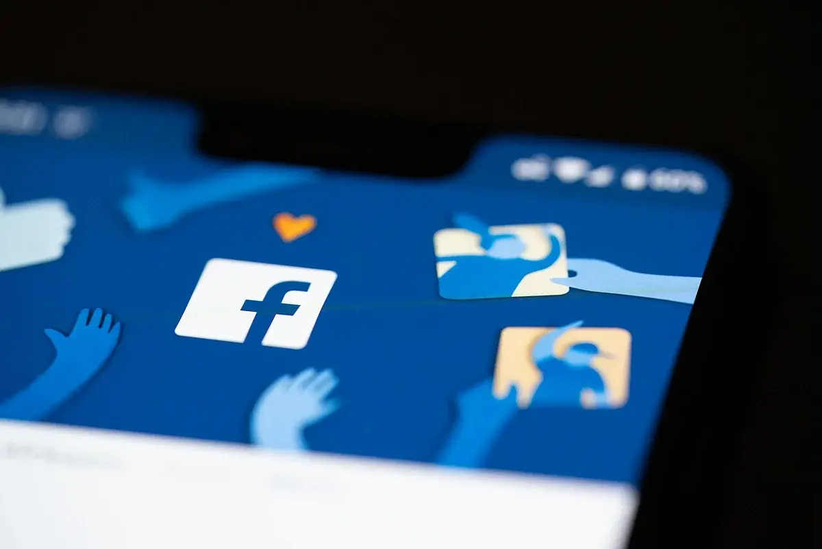 Close-up of a smartphone displaying the Facebook app.