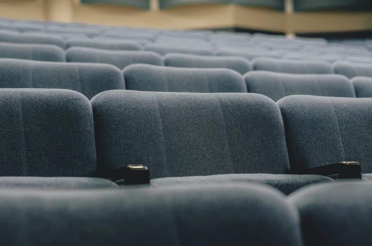 Close-up of empty auditorium seats