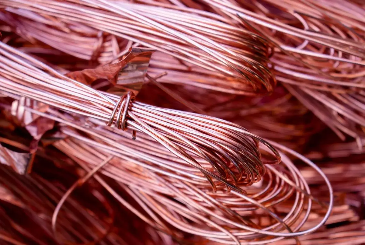 Close-up of tangled copper wires