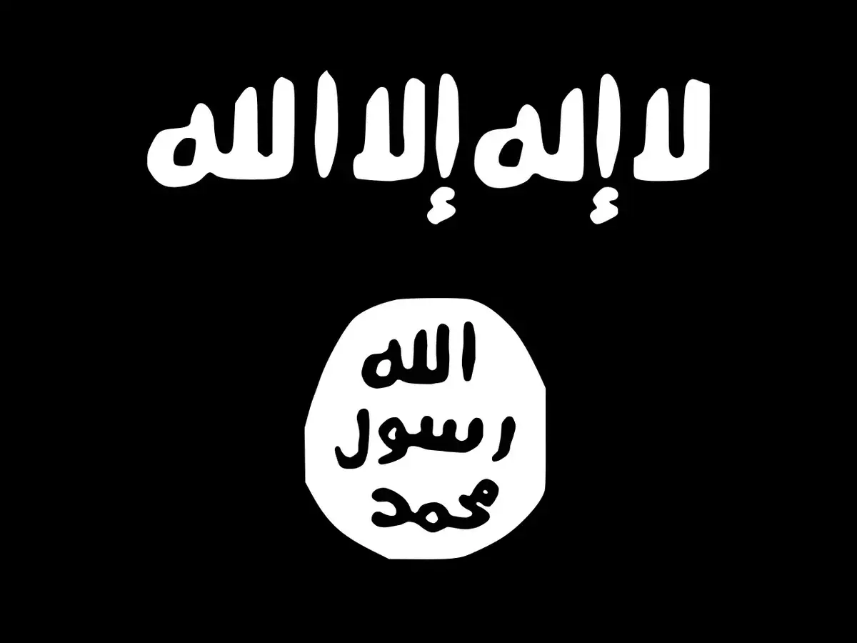 ISIS black flag with white Arabic text