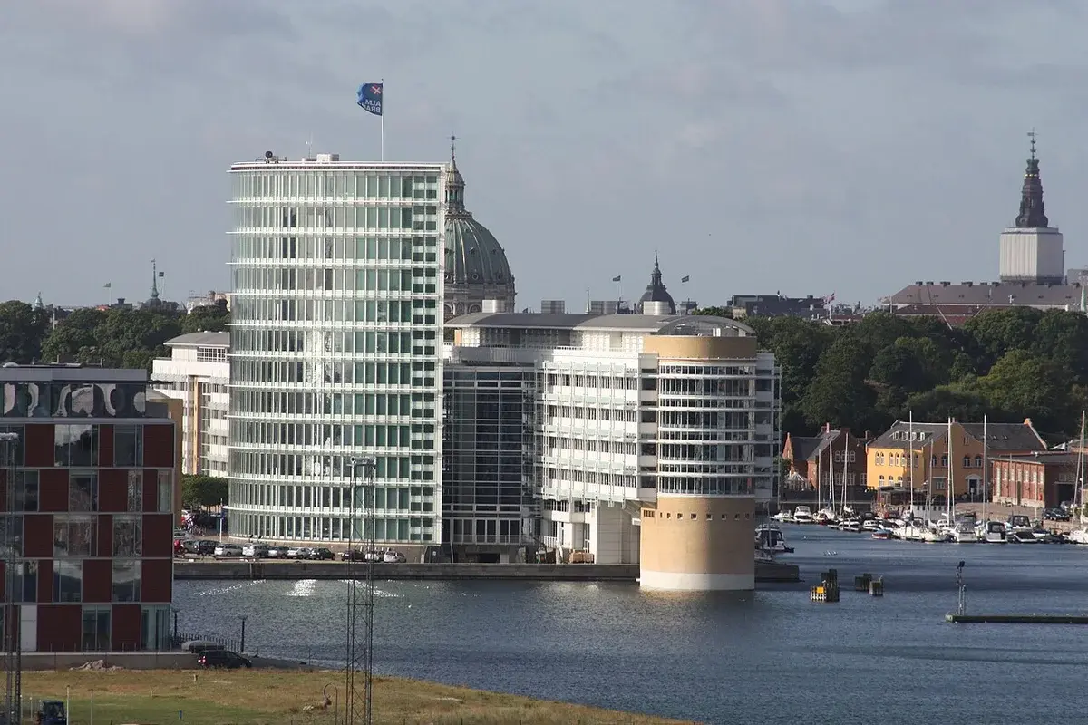 Alm. Brand Bank headquarters building by the water in Copenhagen