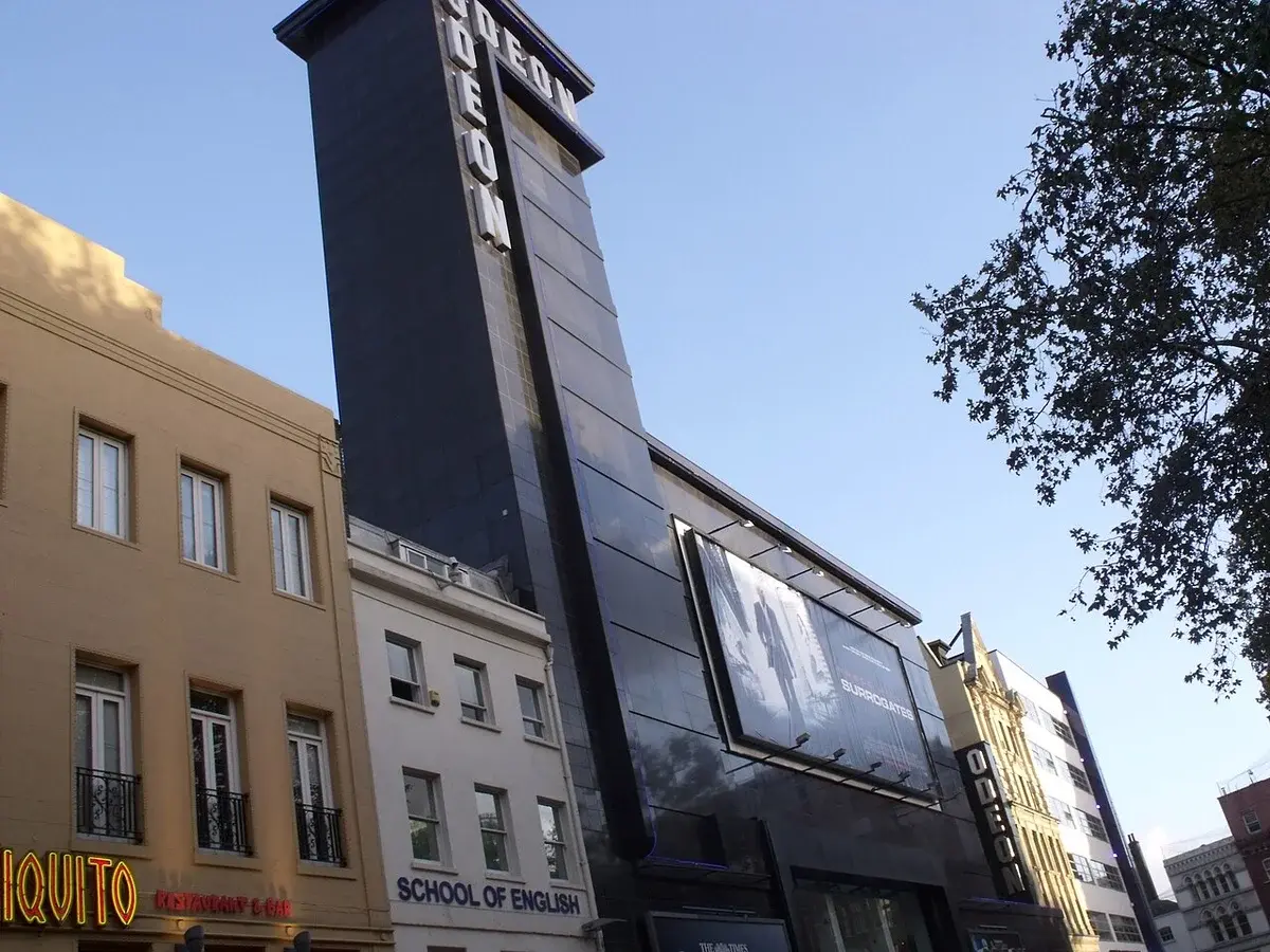 The Odeon cinema building on Leicester Square in London.
