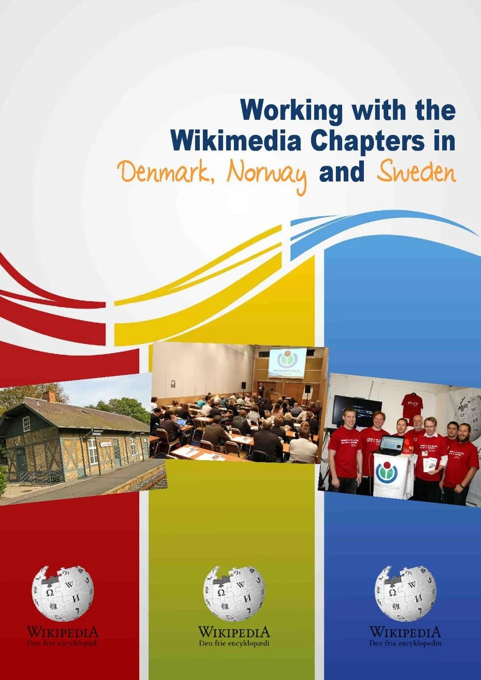 Cover of a publication about working with Wikimedia chapters in Denmark, Norway, and Sweden.