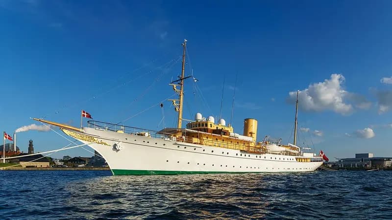 Royal Danish yacht HDMY Dannebrog in Copenhagen harbor