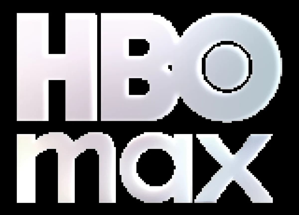 HBO Max logo in a white iridescent style on black.
