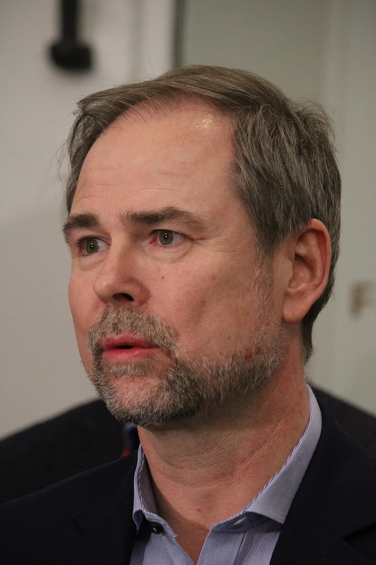 Close-up of Nicolai Wammen speaking to the press.