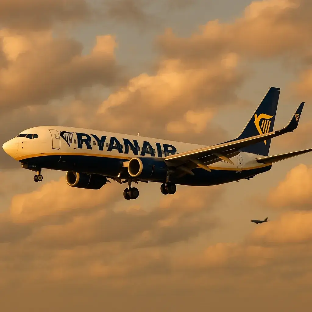 Ryanair Boeing 737 plane in flight