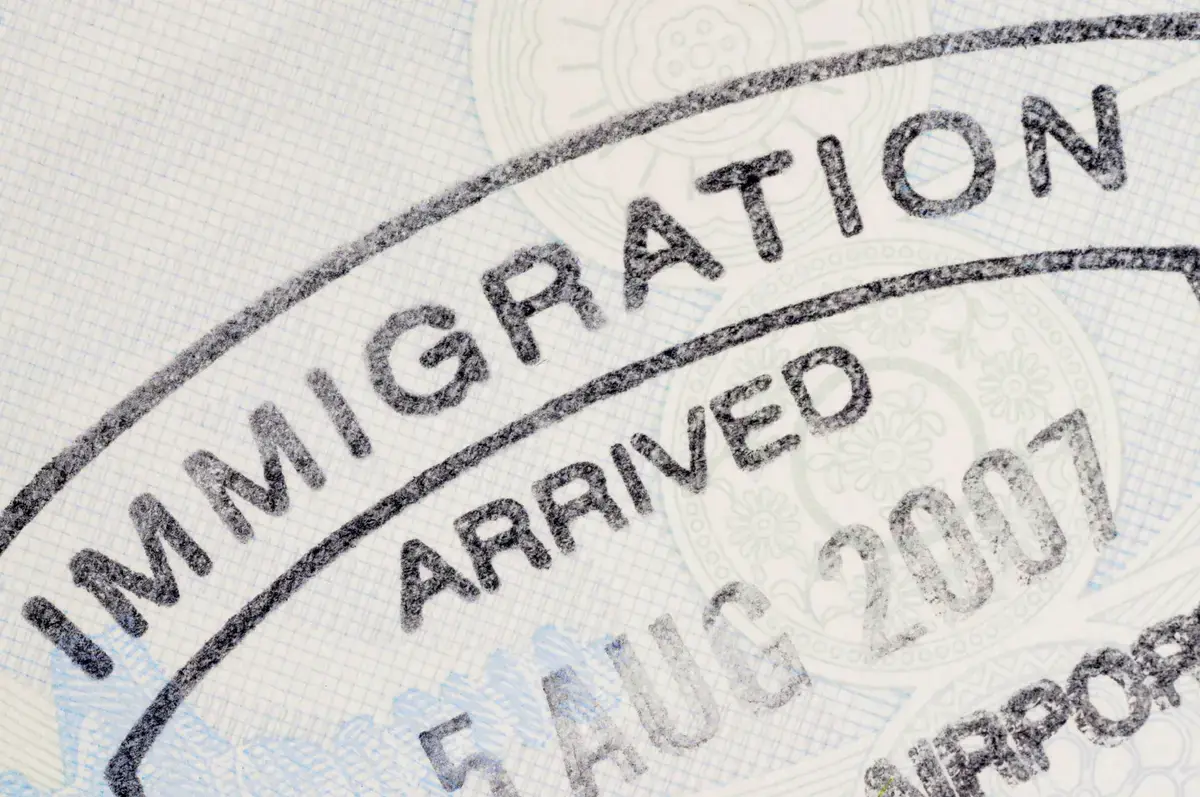 Immigration passport stamp