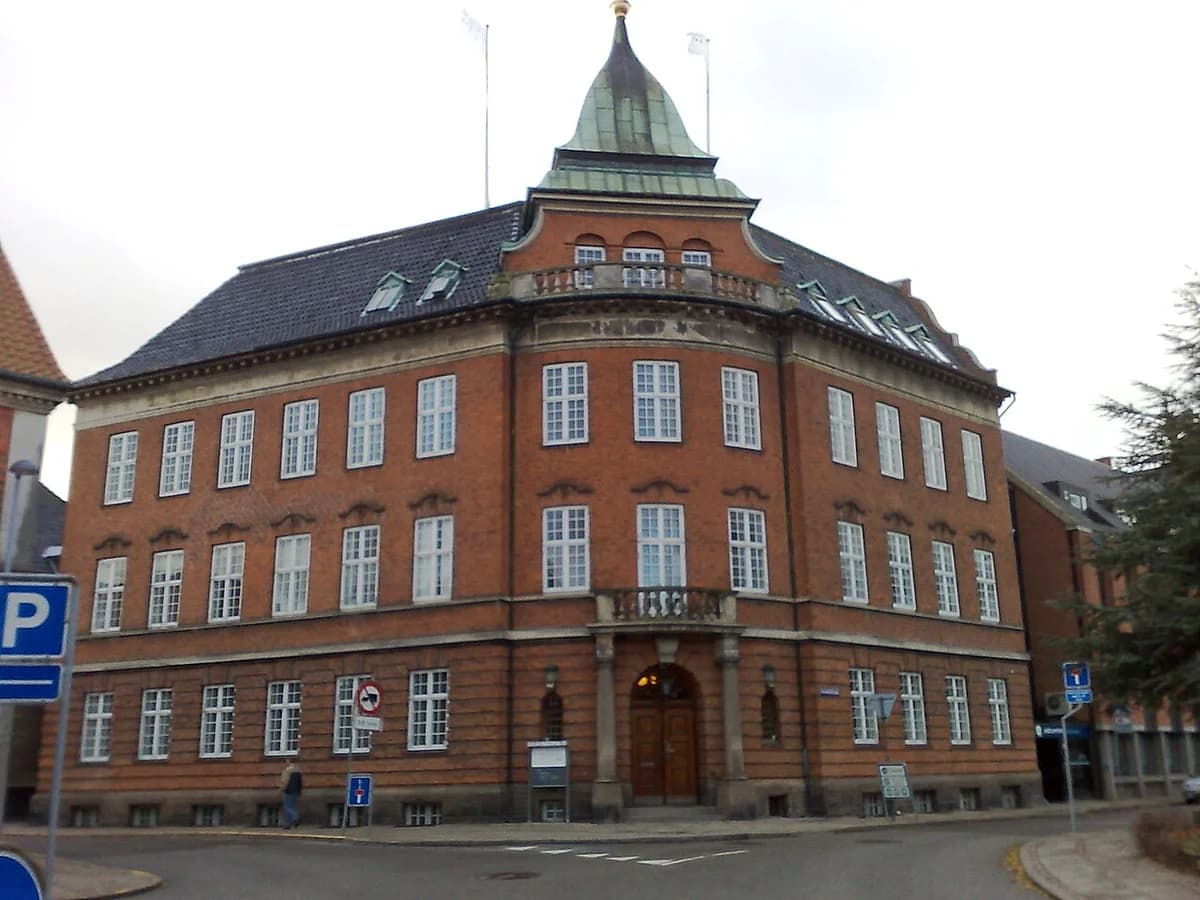 Historic town hall building in Nykøbing Falster, Denmark.