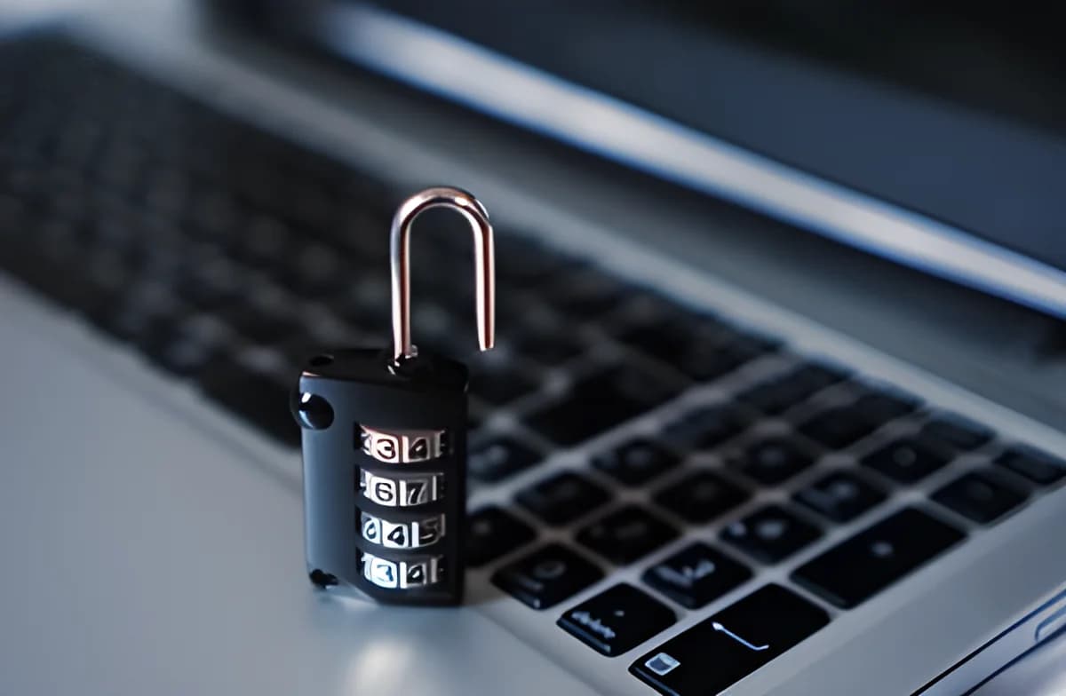 Laptop keyboard with combination padlock