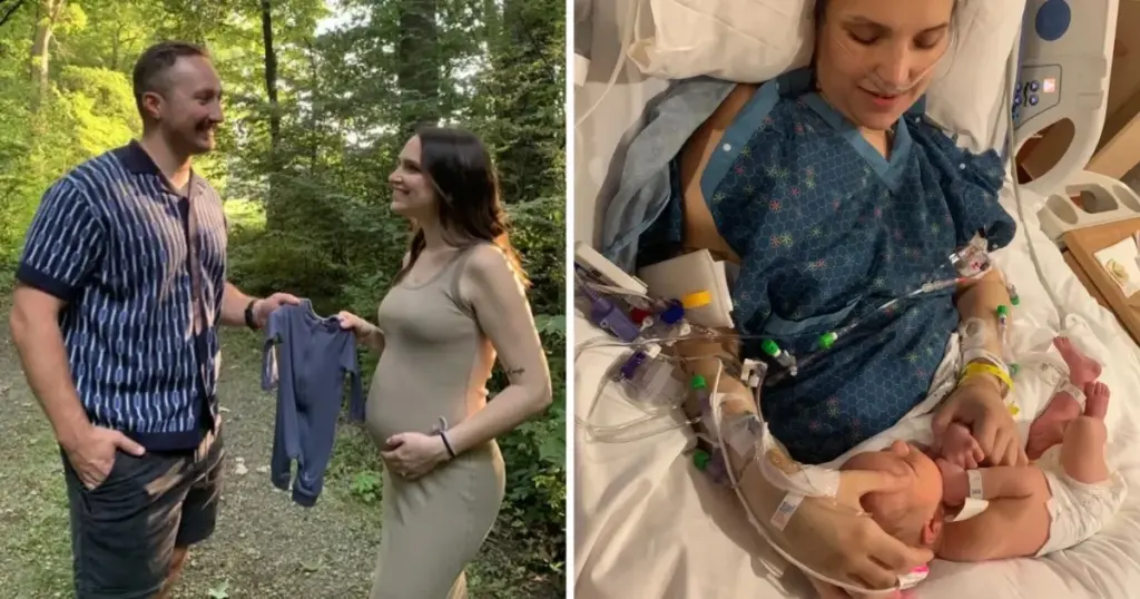 Planlagde naturlig fødsel – endte i kamp for livet: Sjælden hjertesvigt ramte lige efter fødslen